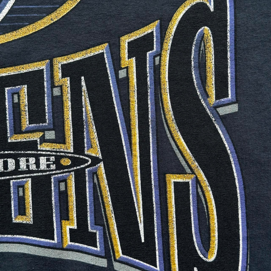 Charcoal Grey / Black Over Dyed Baltimore Ravens Vintage NFL 90's T-shirt - Large