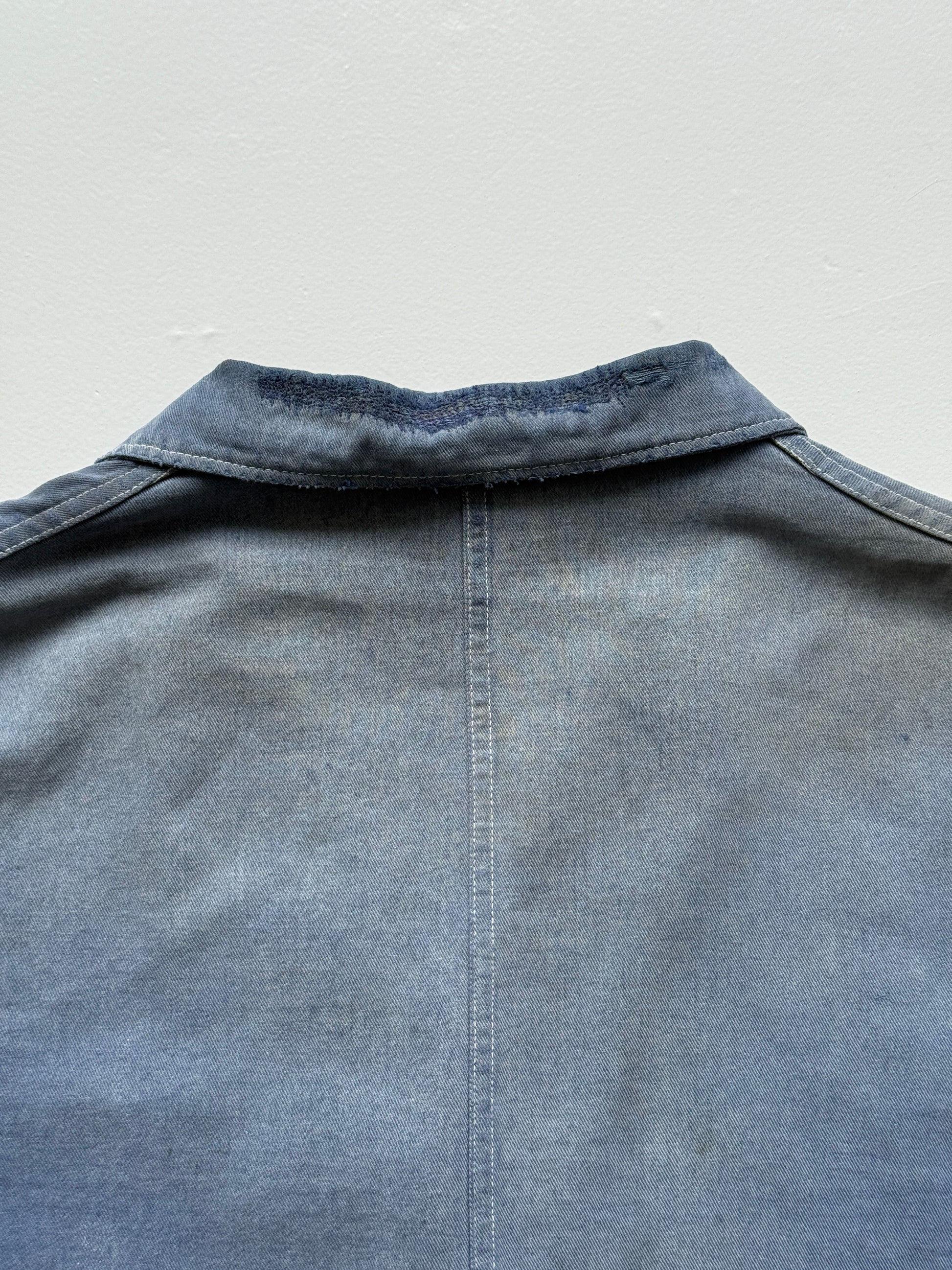 Thrashed Blue Chore Jacket 70's Vintage French Workwear CH145 - XL