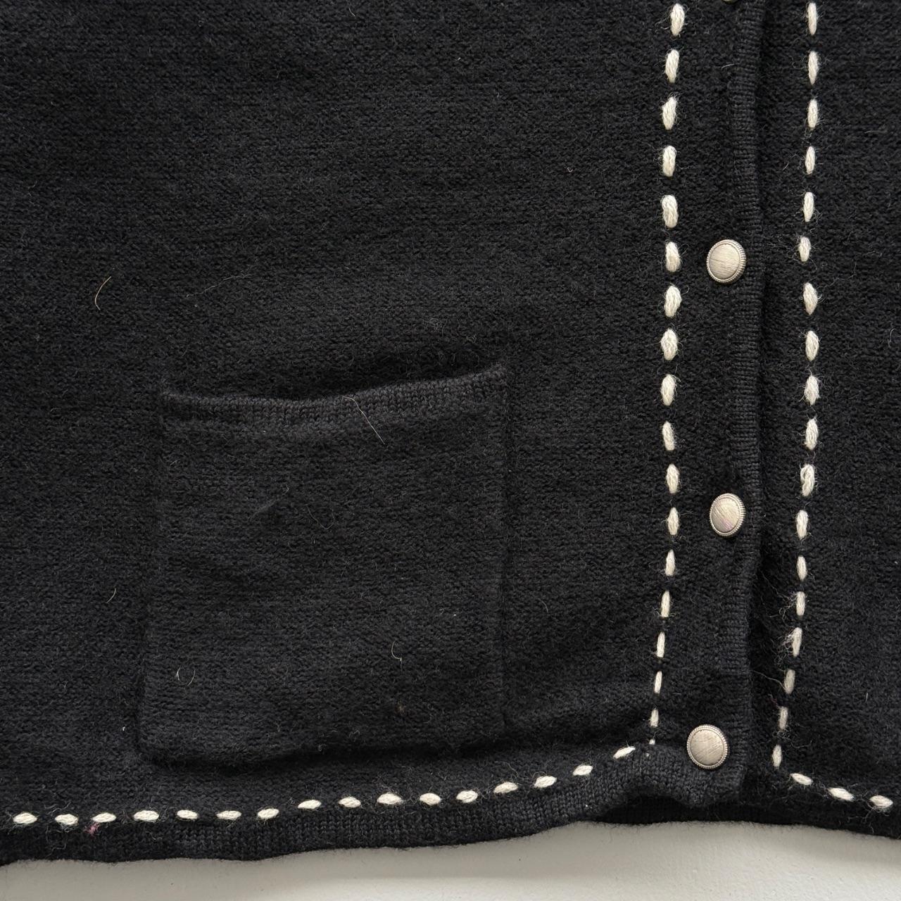 Black Karen Scott 80’s Vintage Wool Cardigan - Large