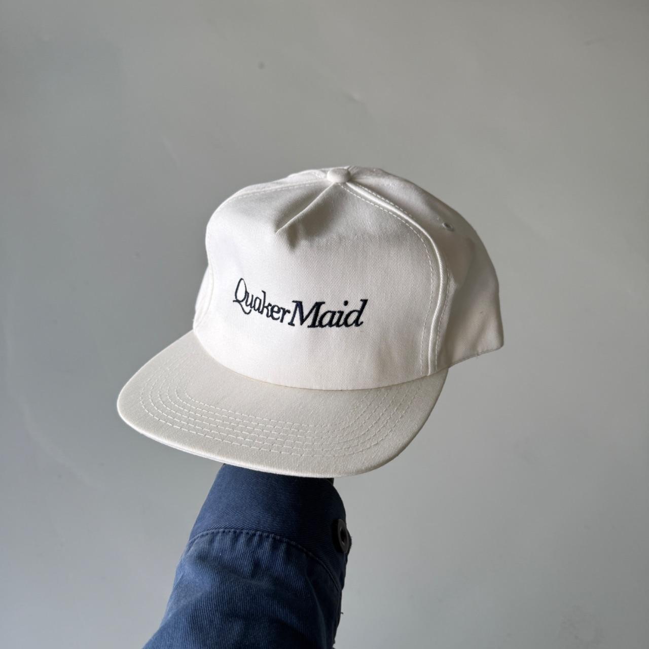 White Quacker Maid Vintage SnapBack Trucker Cap