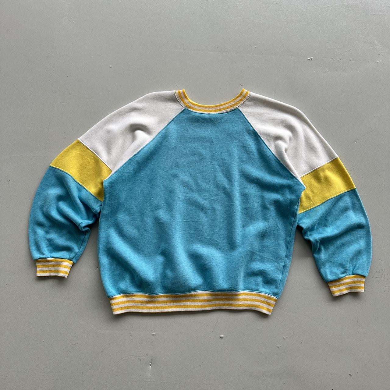 Blue Yellow Tennis 80’s Vintage Graphic Sweatshirt - Women’s 8/10