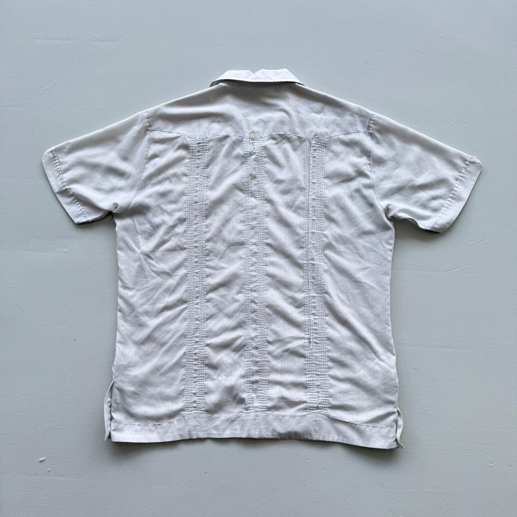 Grey Cuban Camp Collar Havanna Vintage 70's Shirt - Large