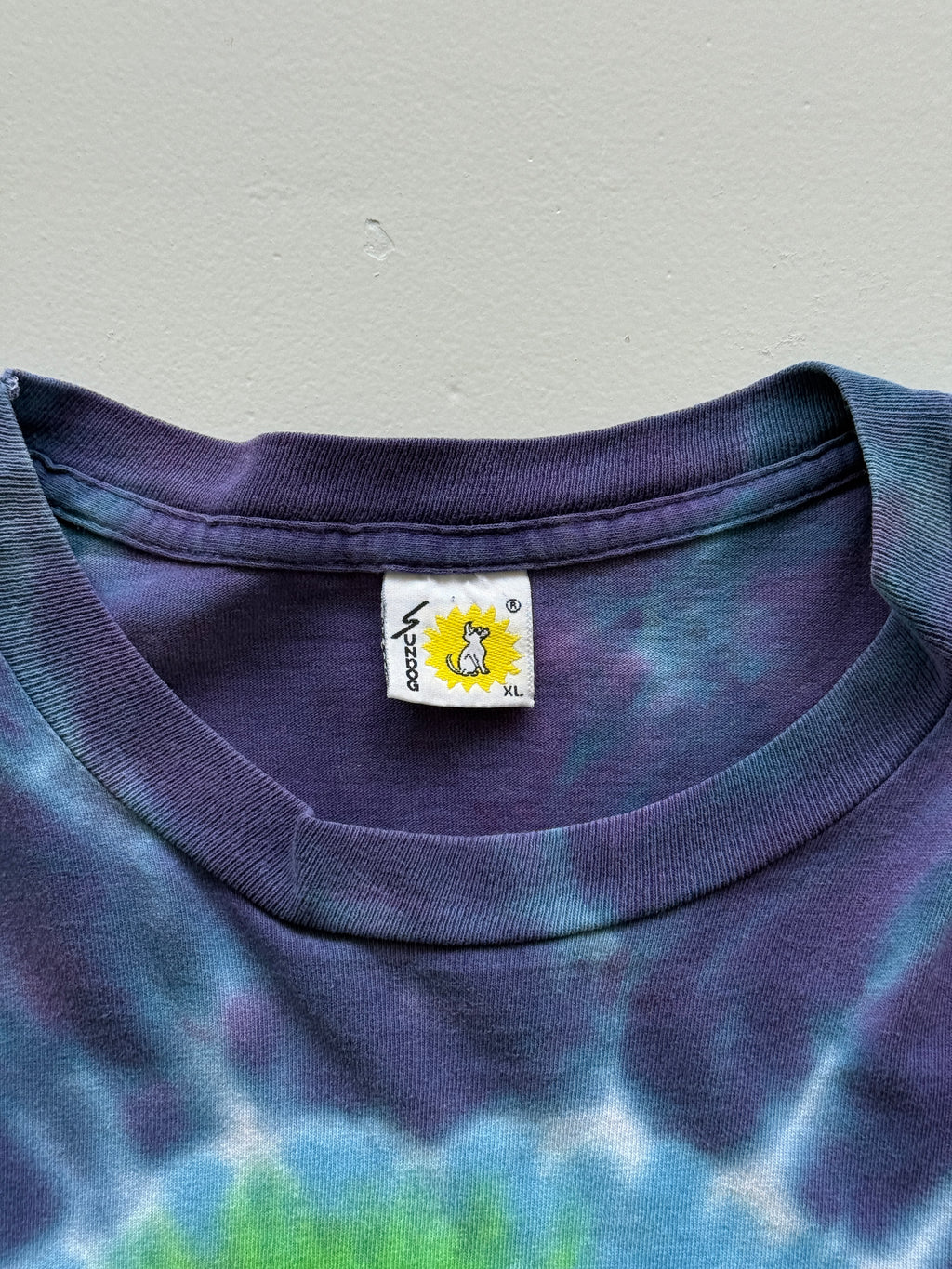 Purple Tie-Dye Earth 90's Vintage Single Stitch T-Shirt - XL