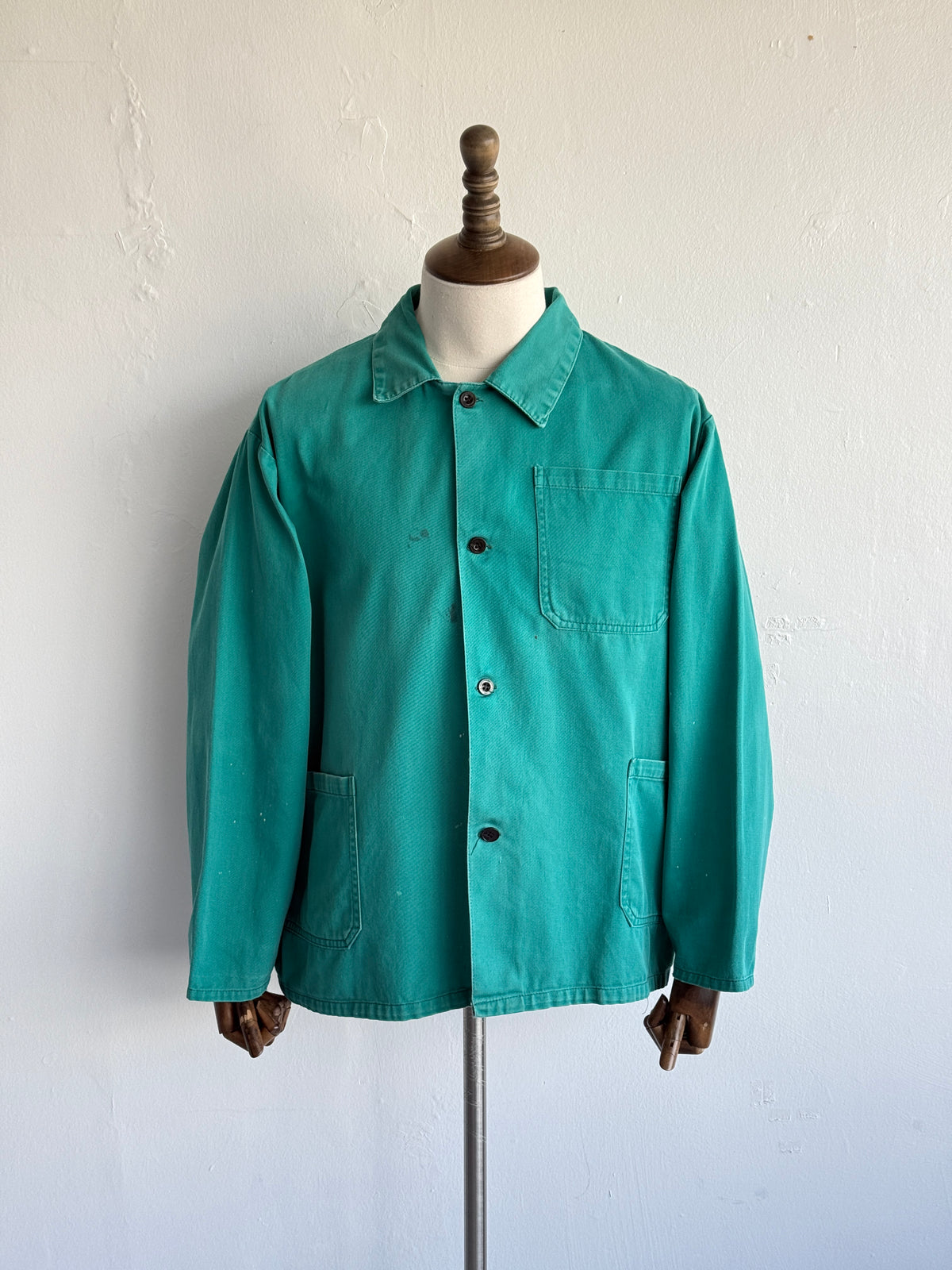 Turquoise European Vintage Workwear Chore Jacket CH476 - Large