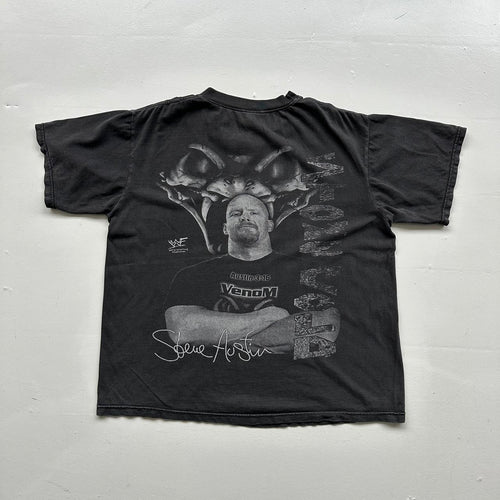 Black WWF Stone Cold Steve Austin Vintage Graphic T-Shirt - Large/XL Boxy