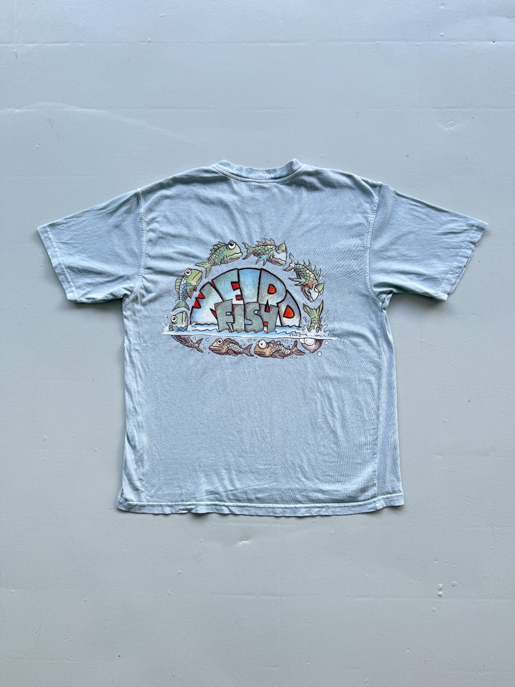 Weird Fish Faded Graphic Vintage T-Shirt - XL