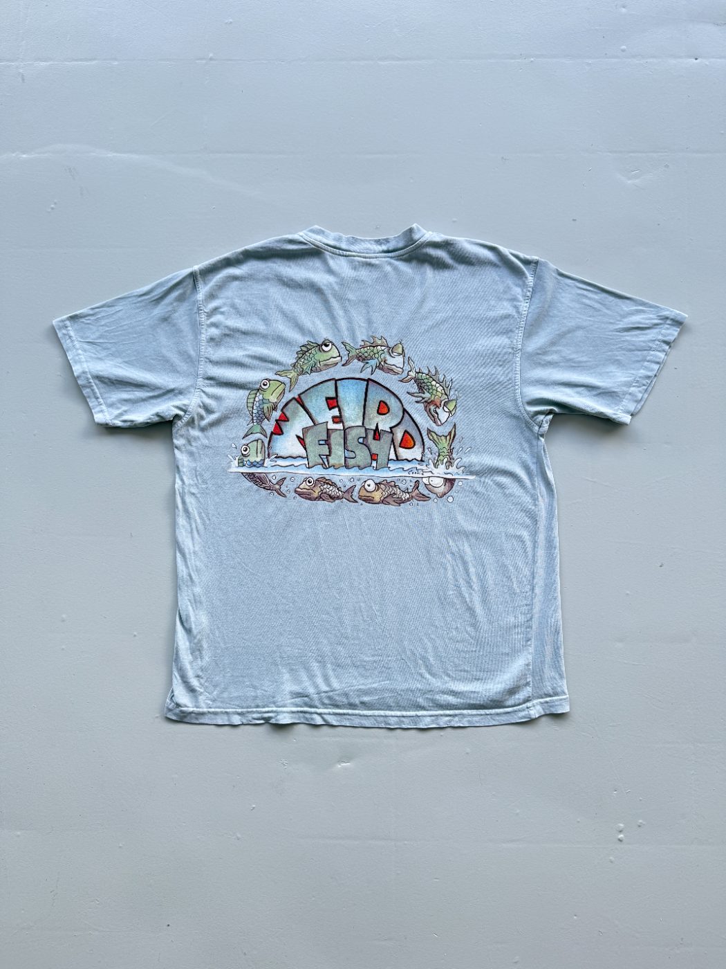 Weird Fish Faded Graphic Vintage T-Shirt - XL