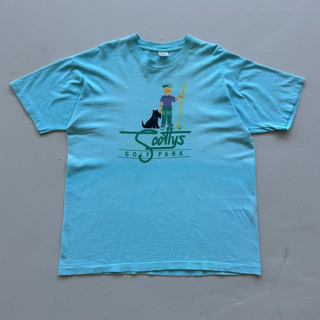 Aqua Blue Scotty's Golf Park 90s Vintage T-shirt - XL
