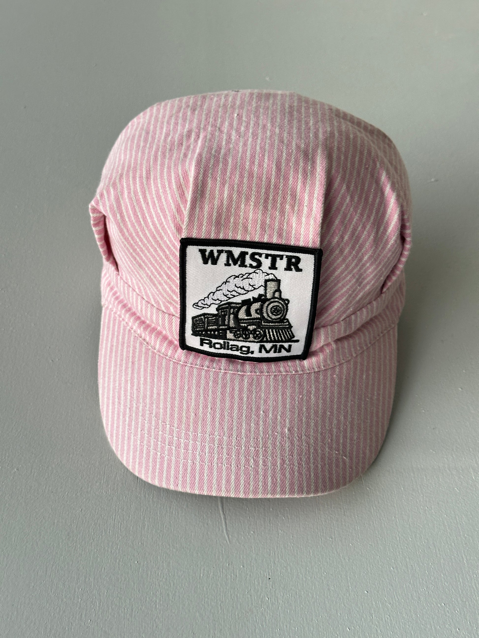 Childrens Pink WMSTR Steam Train Vintage Railroad Conductors Trucker Cap