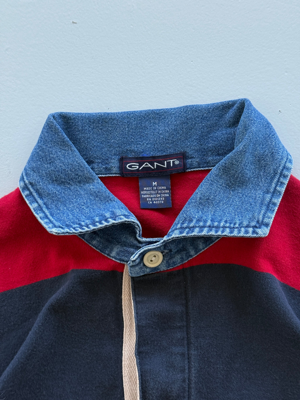 Red Navy GANT 00's Vintage Rugby Polo Shirt - Medium