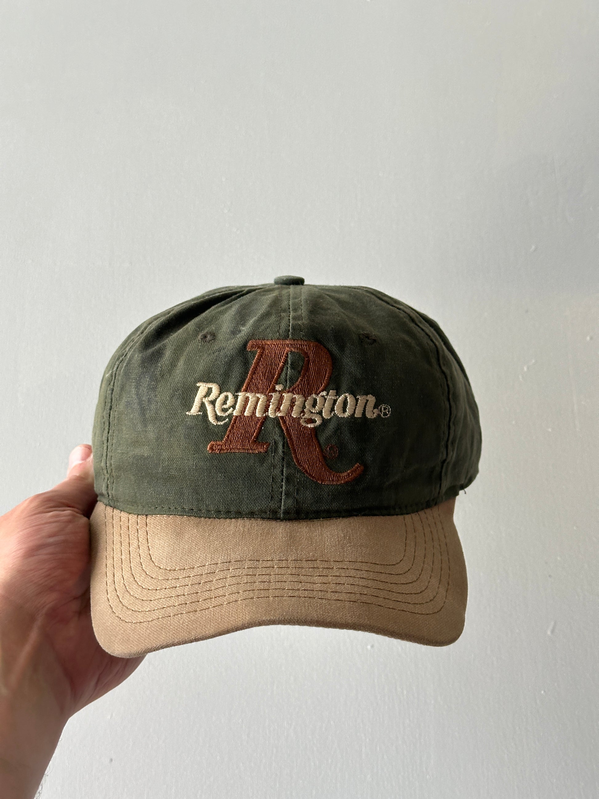 Olive / Tan Remington Firearms 90's Vintage SnapBack Trucker Cap