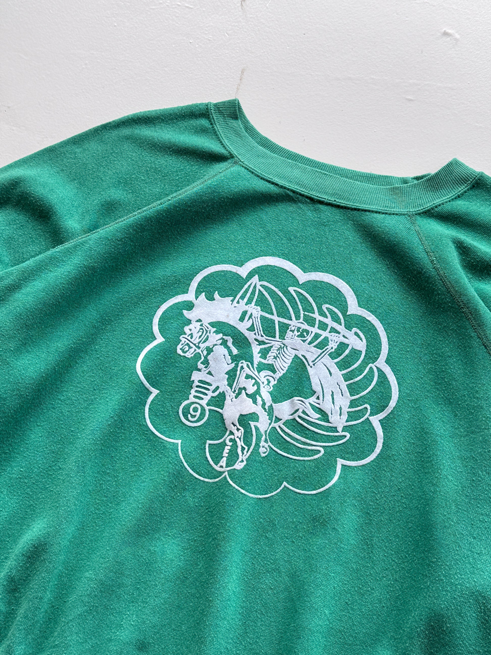 French Military 9e RCP 80's Vintage Raglan Sweatshirt - Small