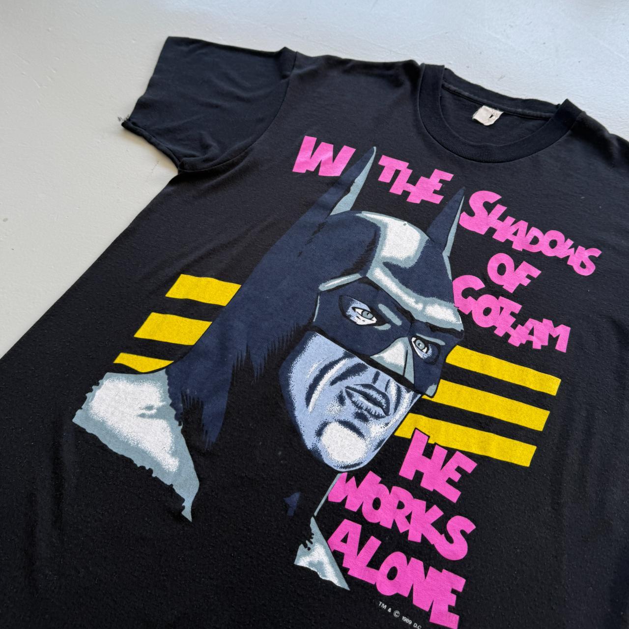 Black Batman 80s Vintage Comic Graphic T-Shirt - XL