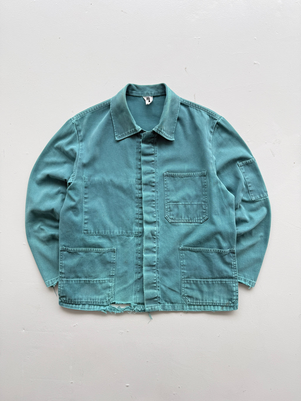 Teal French Vintage Workwear Chore Jacket 80's CH381 - Small