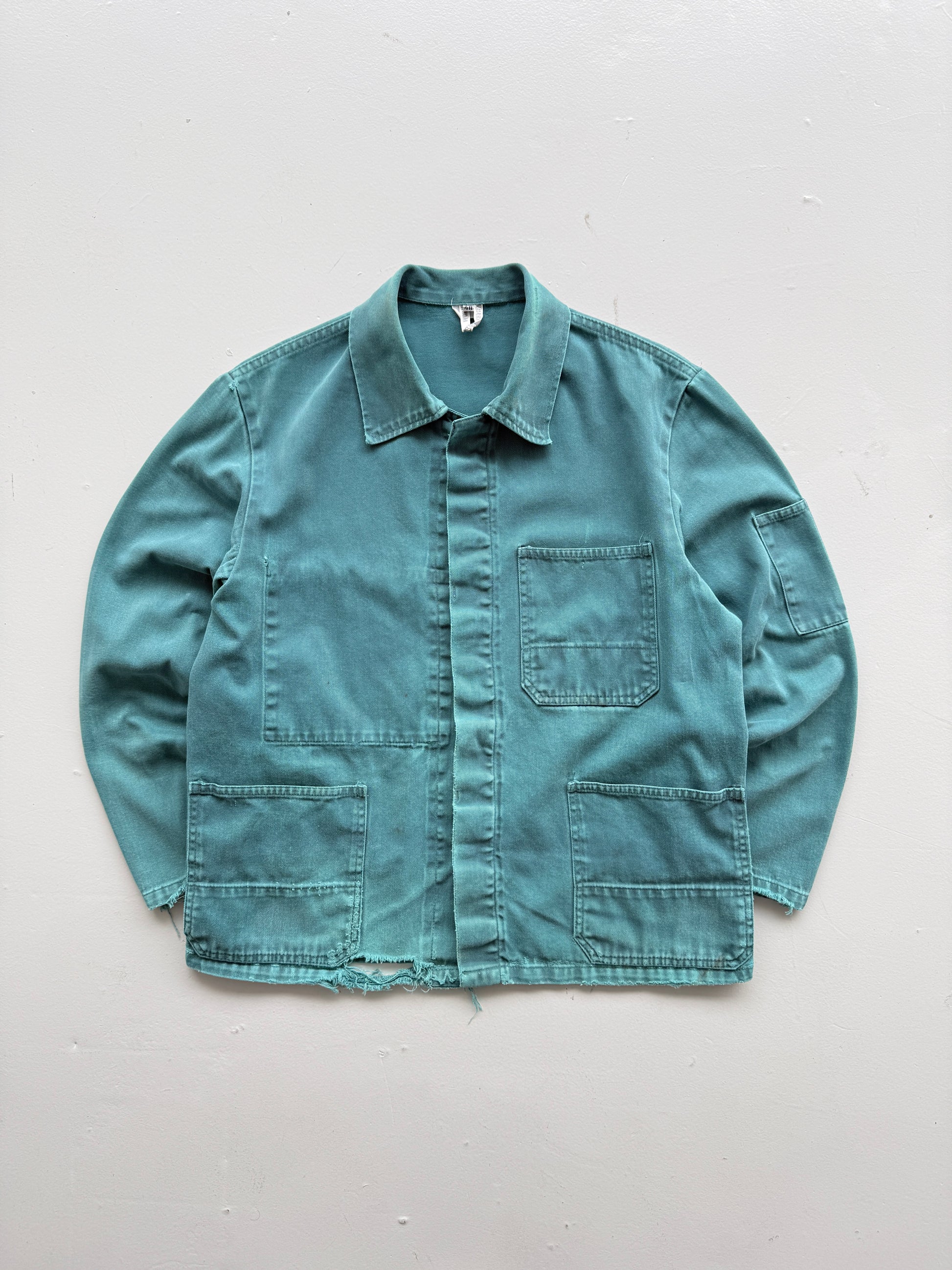 Teal French Vintage Workwear Chore Jacket 80's CH381 - Small