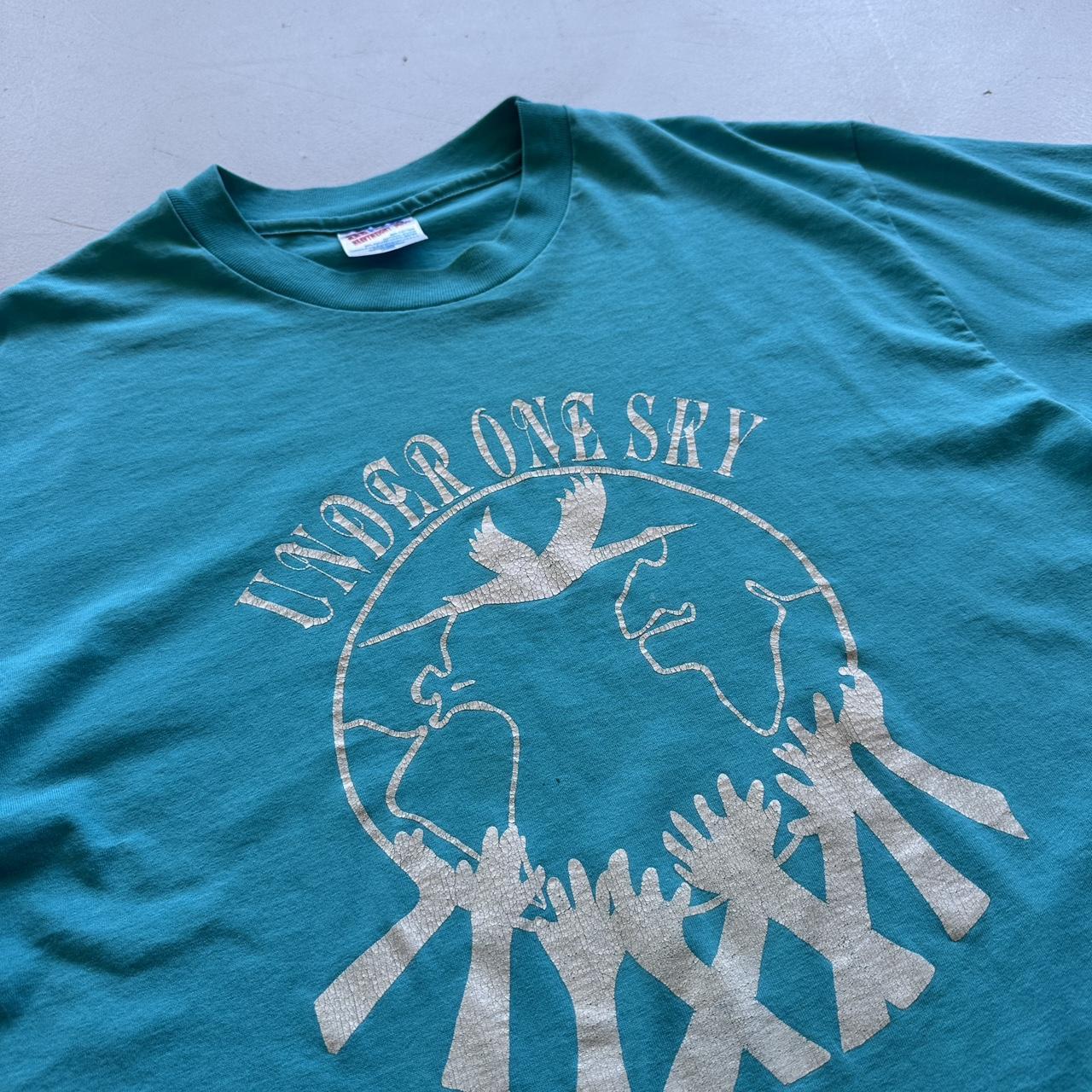Light Blue Christian 80s/90s Americana Vintage T-shirt - Large
