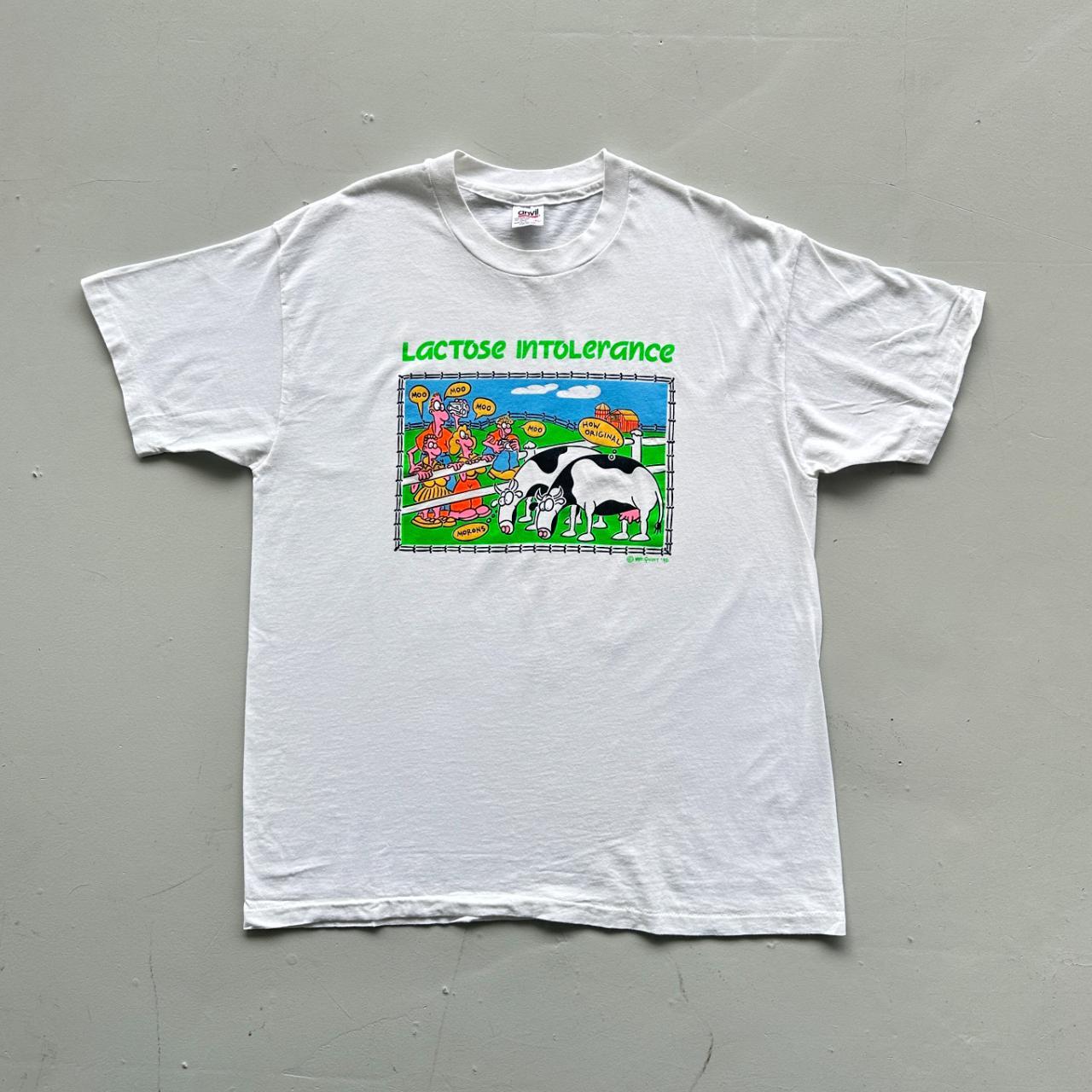 White Lactose Intolerance Vintage 90's T-shirt - XL