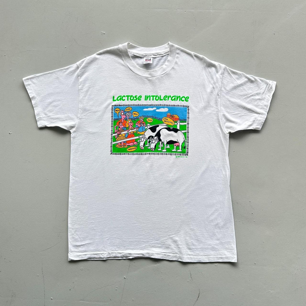 White Lactose Intolerance Vintage 90's T-shirt - XL