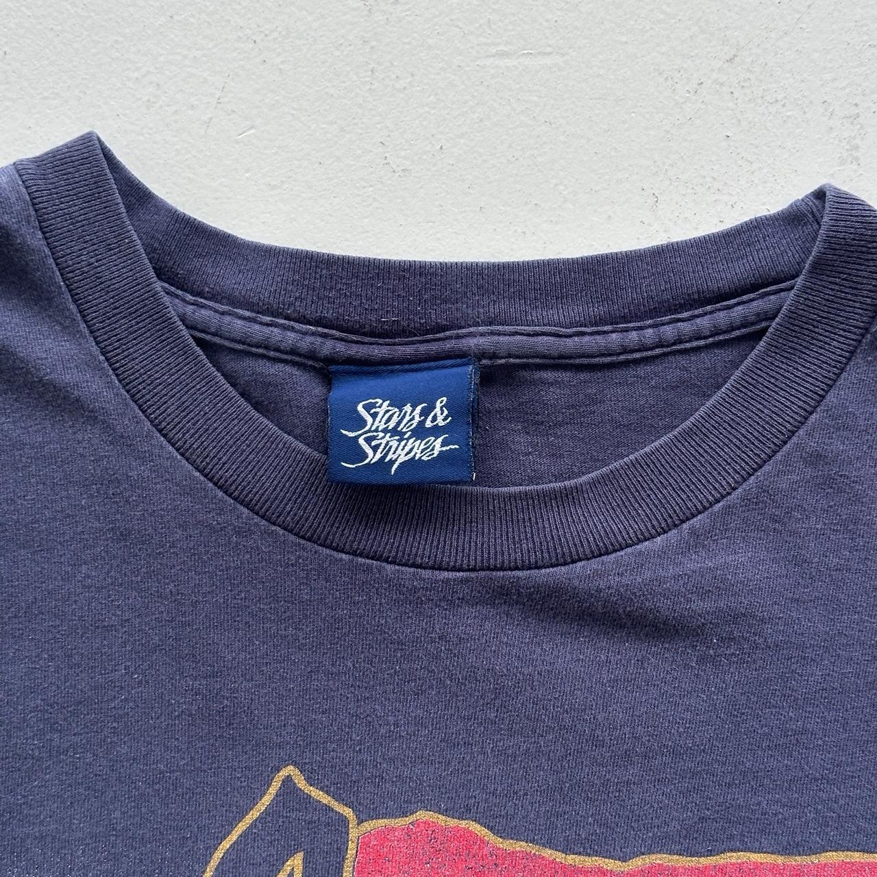 Navy Blue Stars and Stripes Vintage 90's T-shirt - Medium