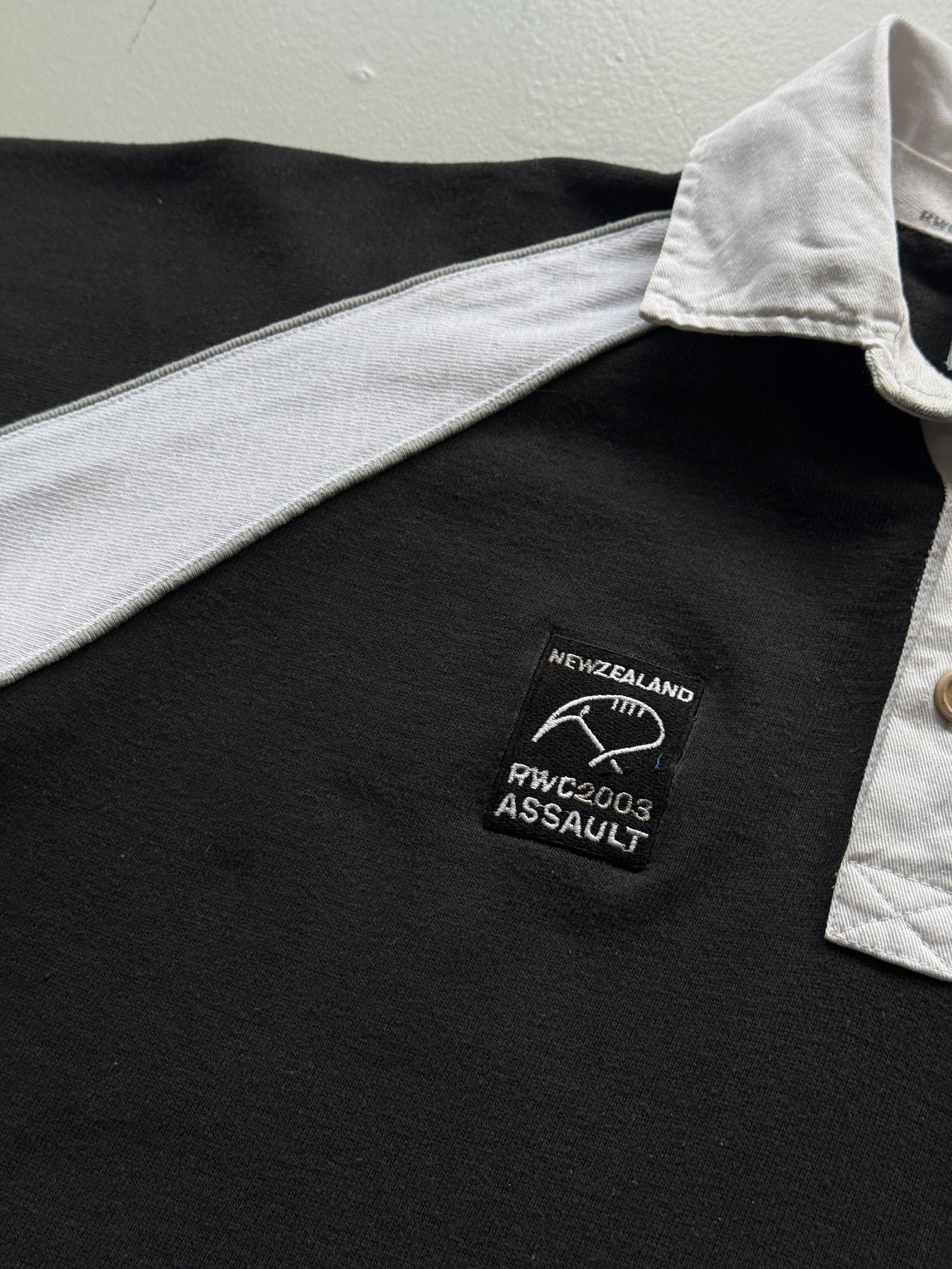 Black Rugby World Cup 2003 Vintage 00's Jersey Polo - Small