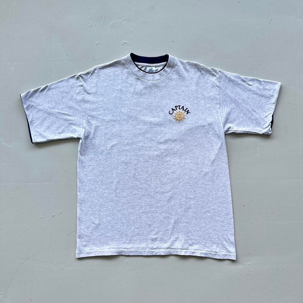 Grey Captain Vintage 90's T-shirt - XL