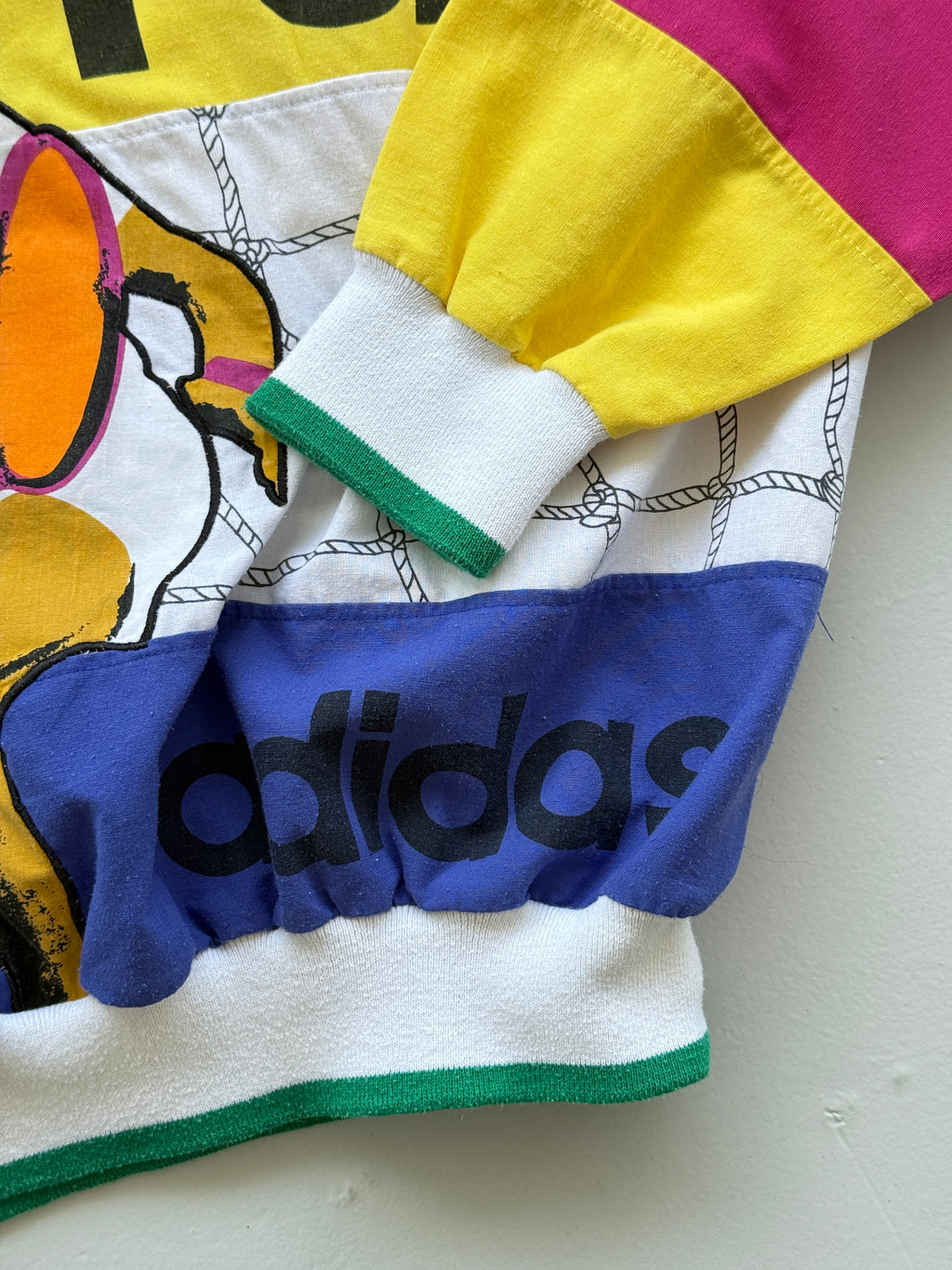 White Adidas 80's Vintage Graphic Tennis Pullover Windbreaker - Boxy Medium