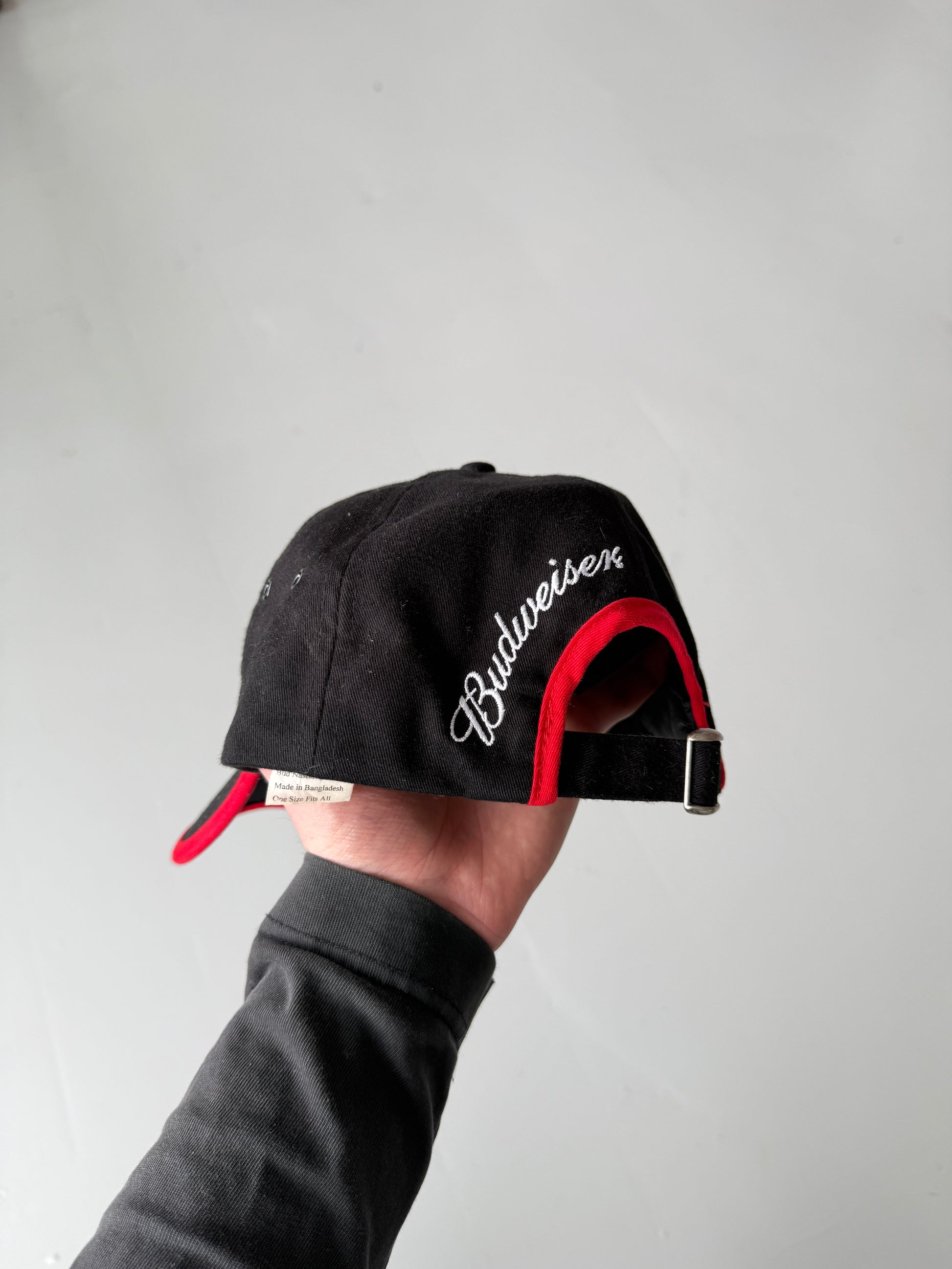 Black Budweiser Nascar Vintage Cotton SnapBack Trucker Cap