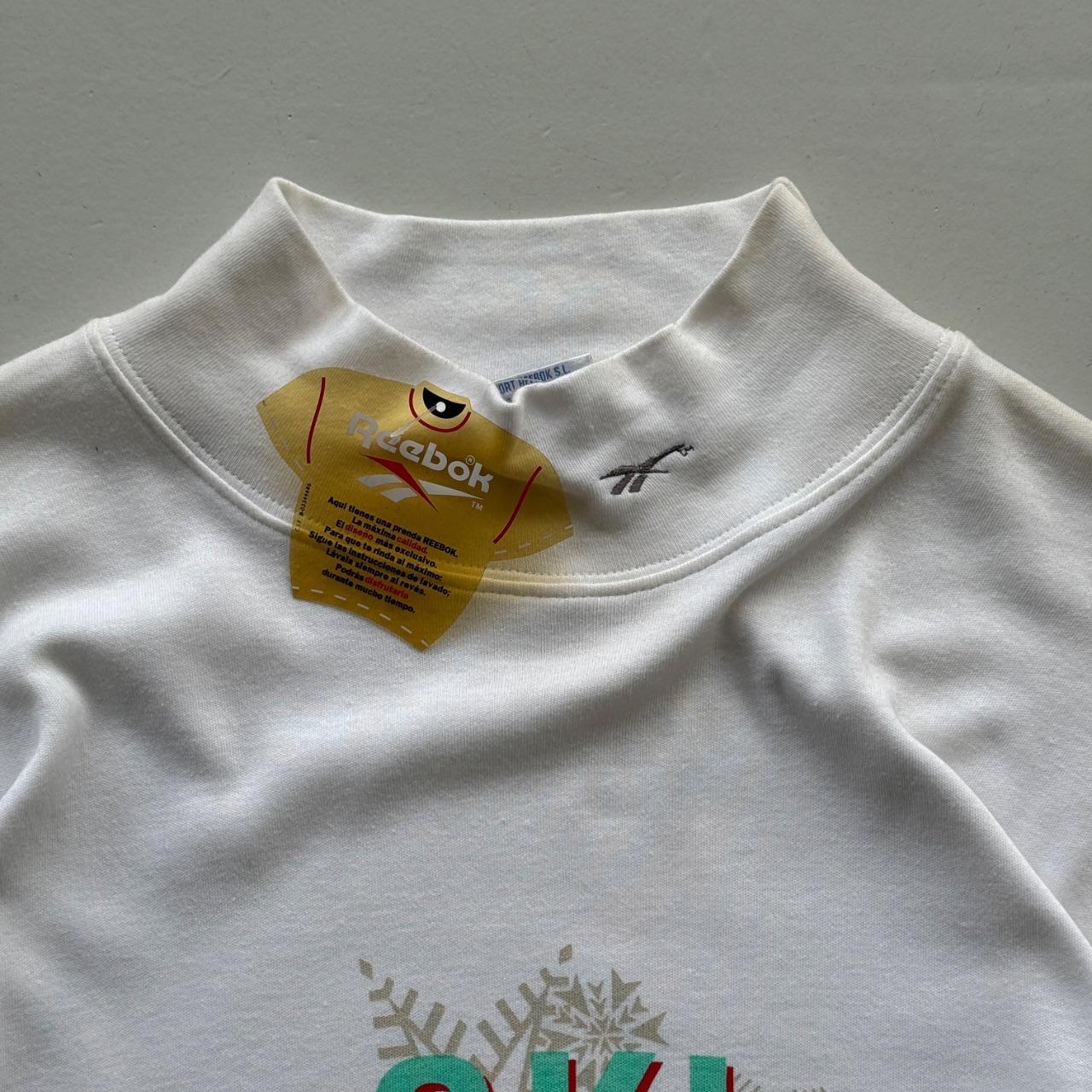White Reebok 90's Deadstock Graphic Mock Neck Sweatshirt - XL