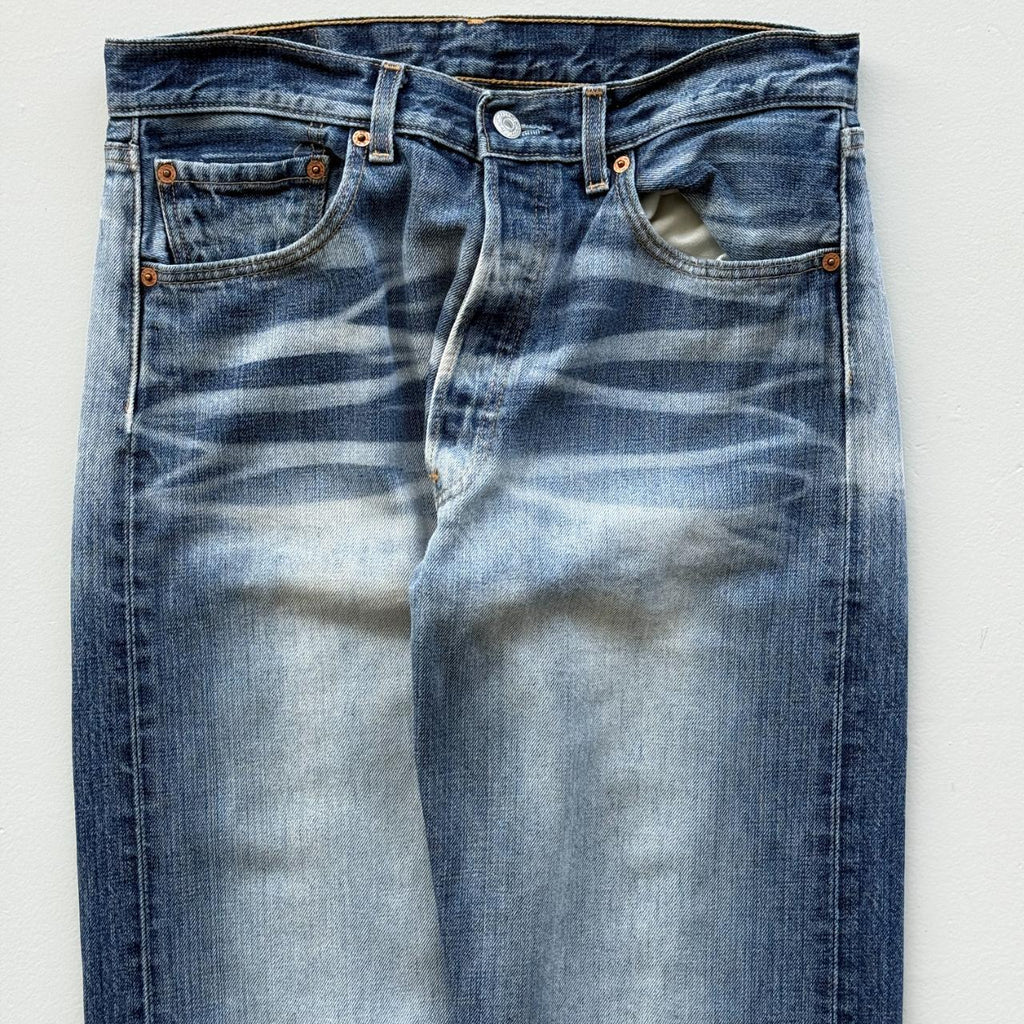 Levi's 501 Denim Straight Leg Y2K Acid Wash Vintage Jeans - 29” x 32”