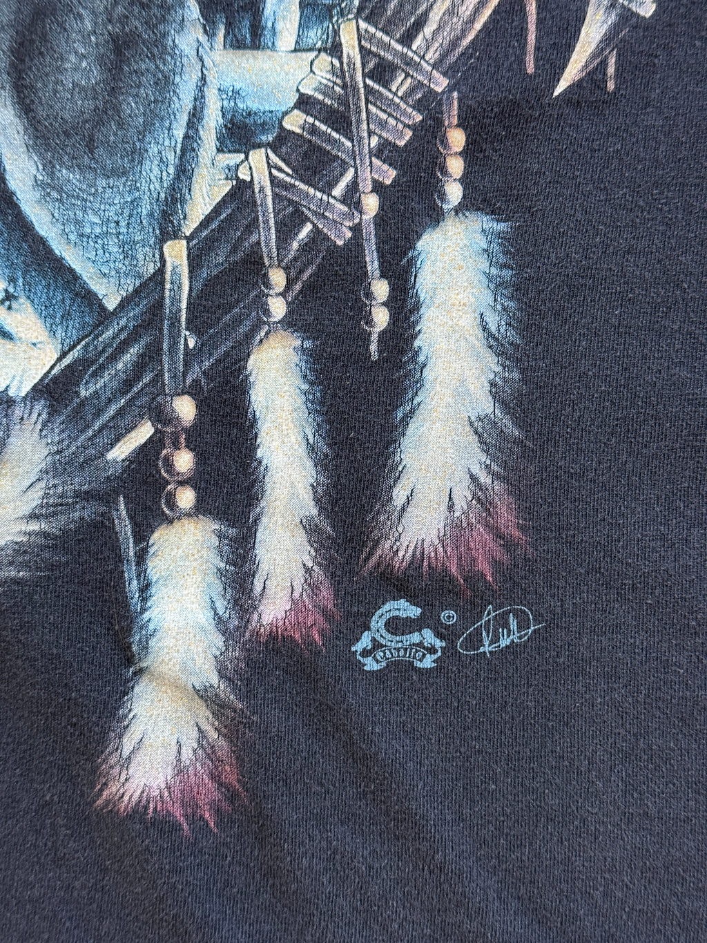 Black Wolf 00's Vintage Graphic T-Shirt - Medium