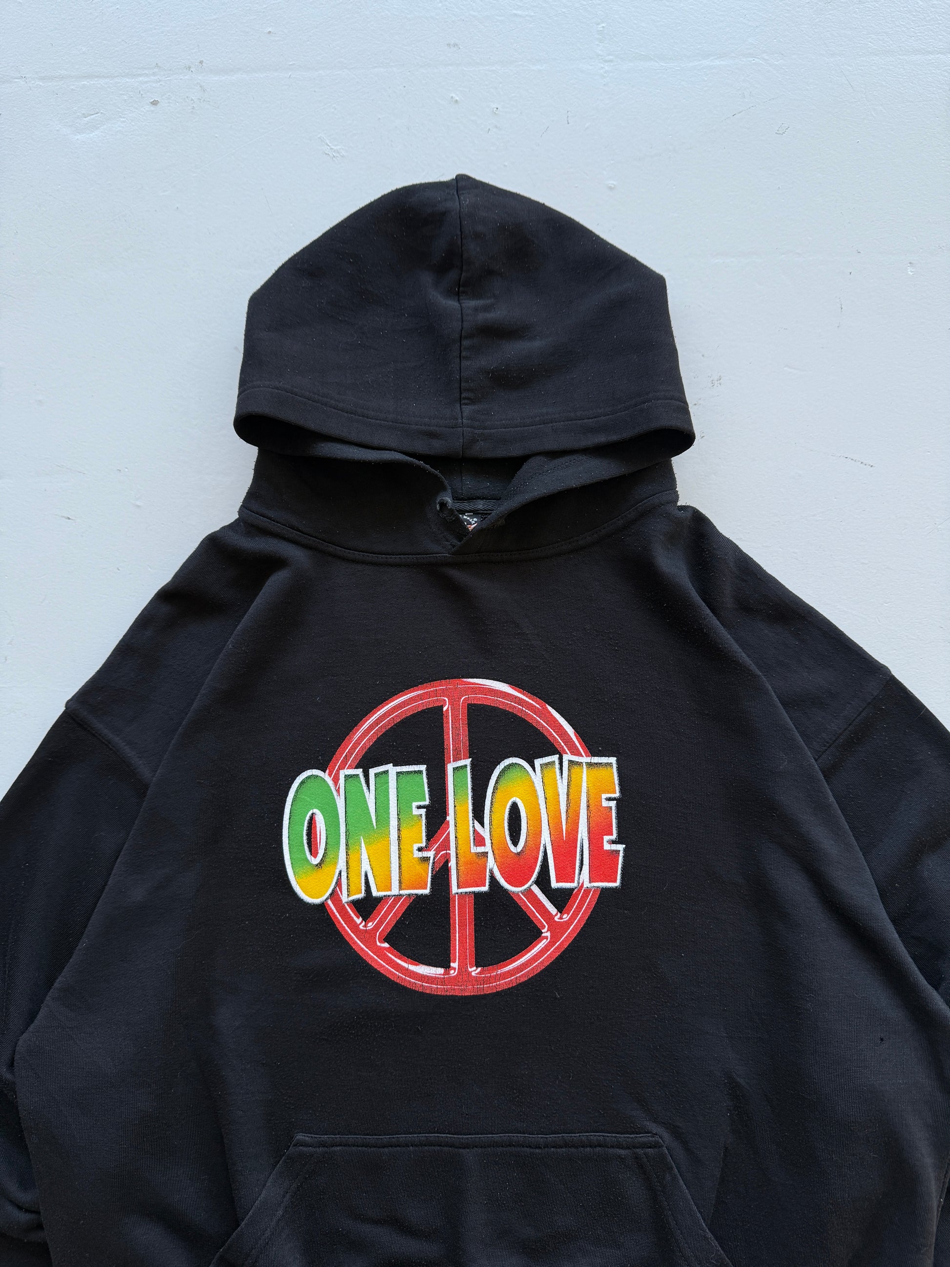 Black Bob Marley 90's Vintage Graphic Hoodie- Large