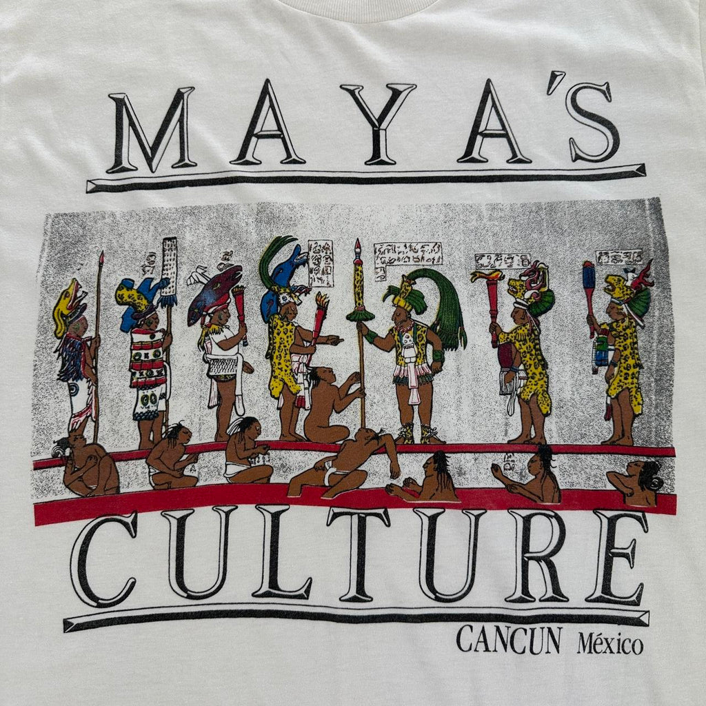 Mayas Culture White 90s vintage T-shirt - Medium