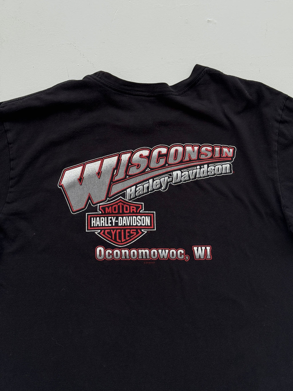 Black Harley Davidson 00's Vintage Y2K Thrashed Graphic T-Shirt - XL