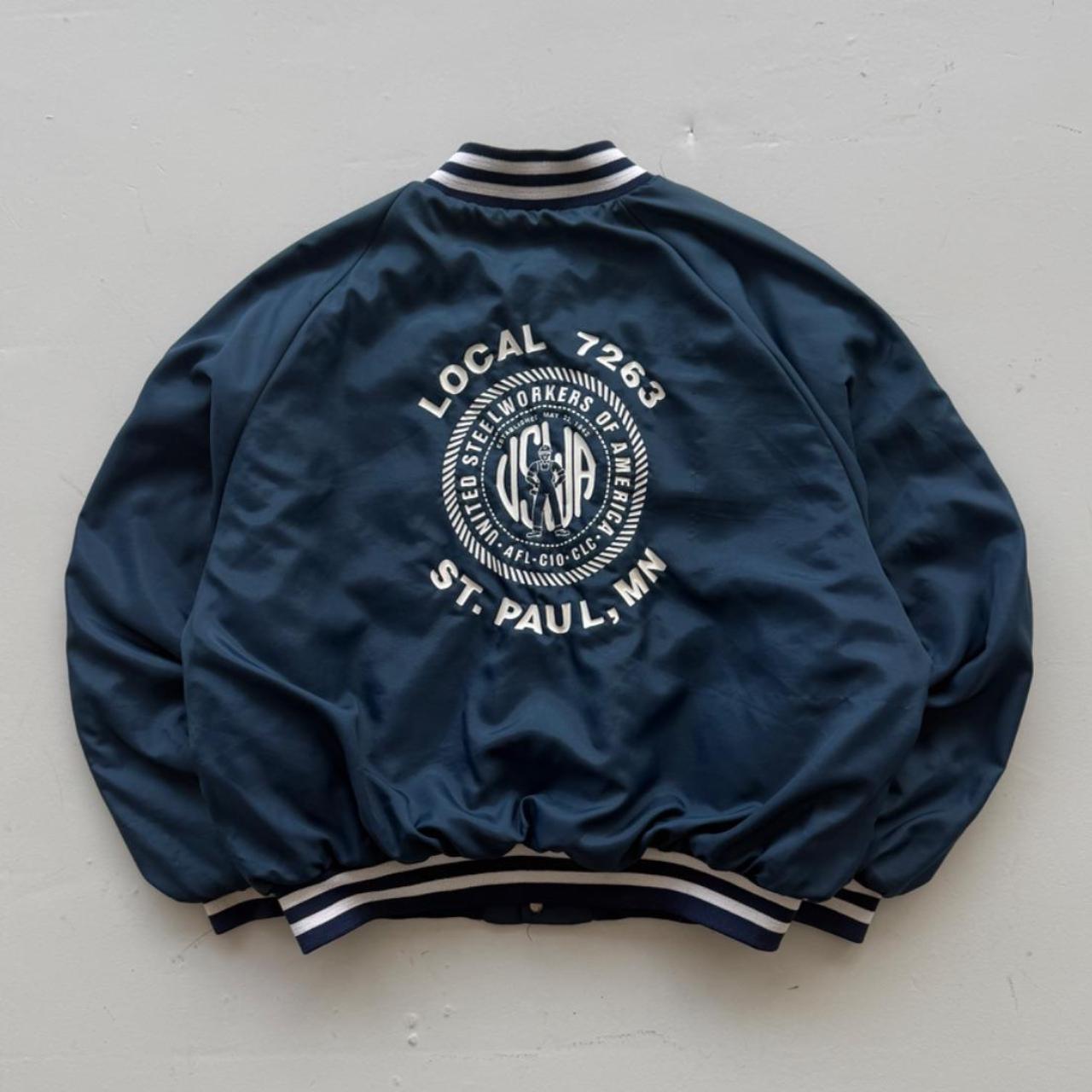 Navy Blue Local 7263 80s Varsity Windbreaker Coach Jacket - XL