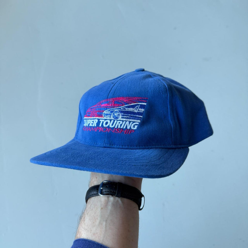 Blue Super Touring Vintage Leather Strap Cap