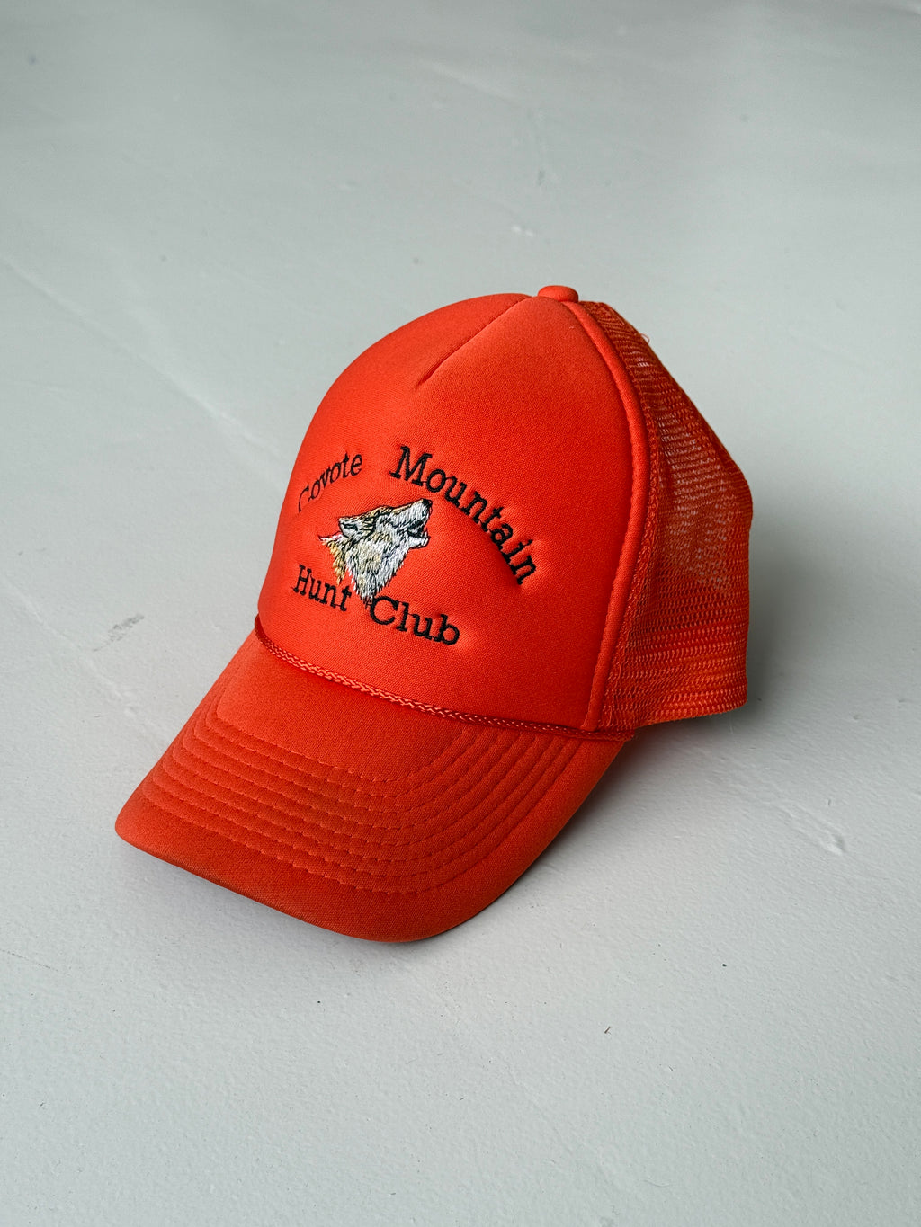 Orange Coyote Mountain Hunt Club Vintage Foam and Mesh SnapBack Trucker Cap