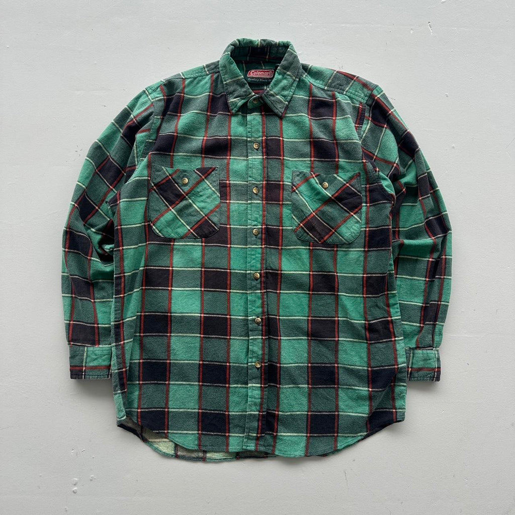 Green Checkered Coleman 90s Vintage Long sleeve - Medium