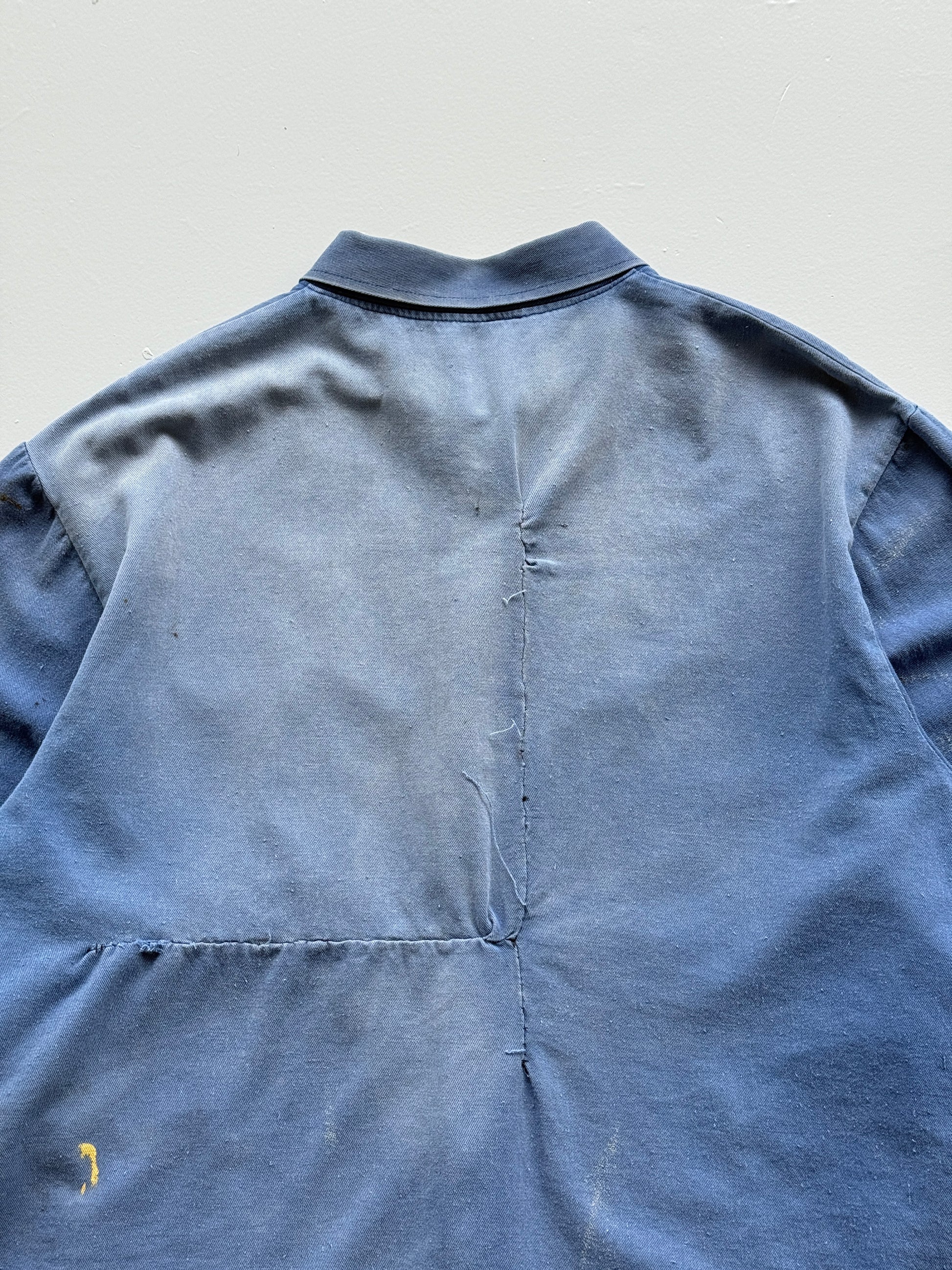 Thrashed Blue French Chore Jacket 70's Vintage Workwear CH170 - Oversized Medium