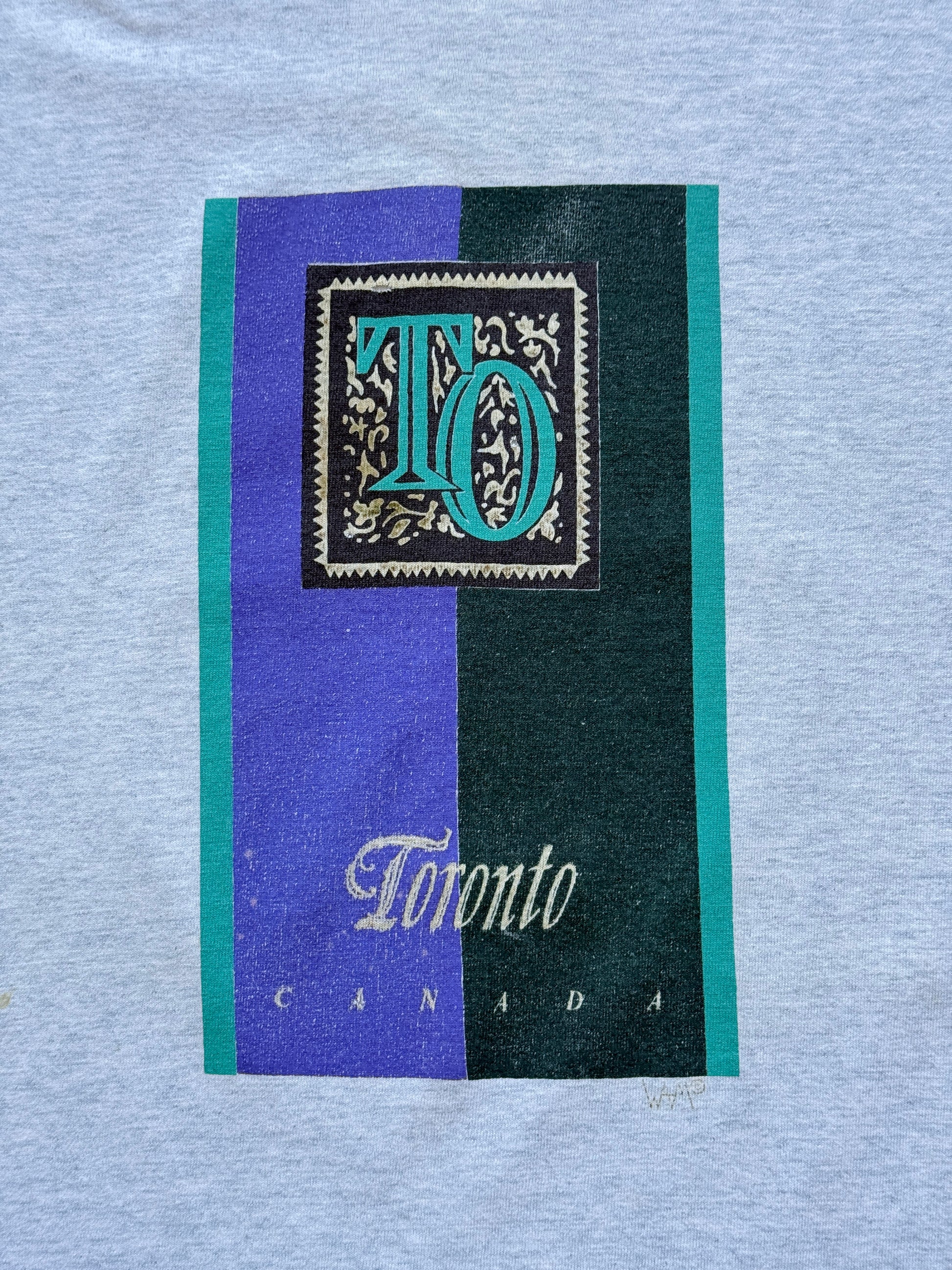 Grey Toronto Canada 90's Vintage Tourist Graphic Single Stitch T-Shirt - XL