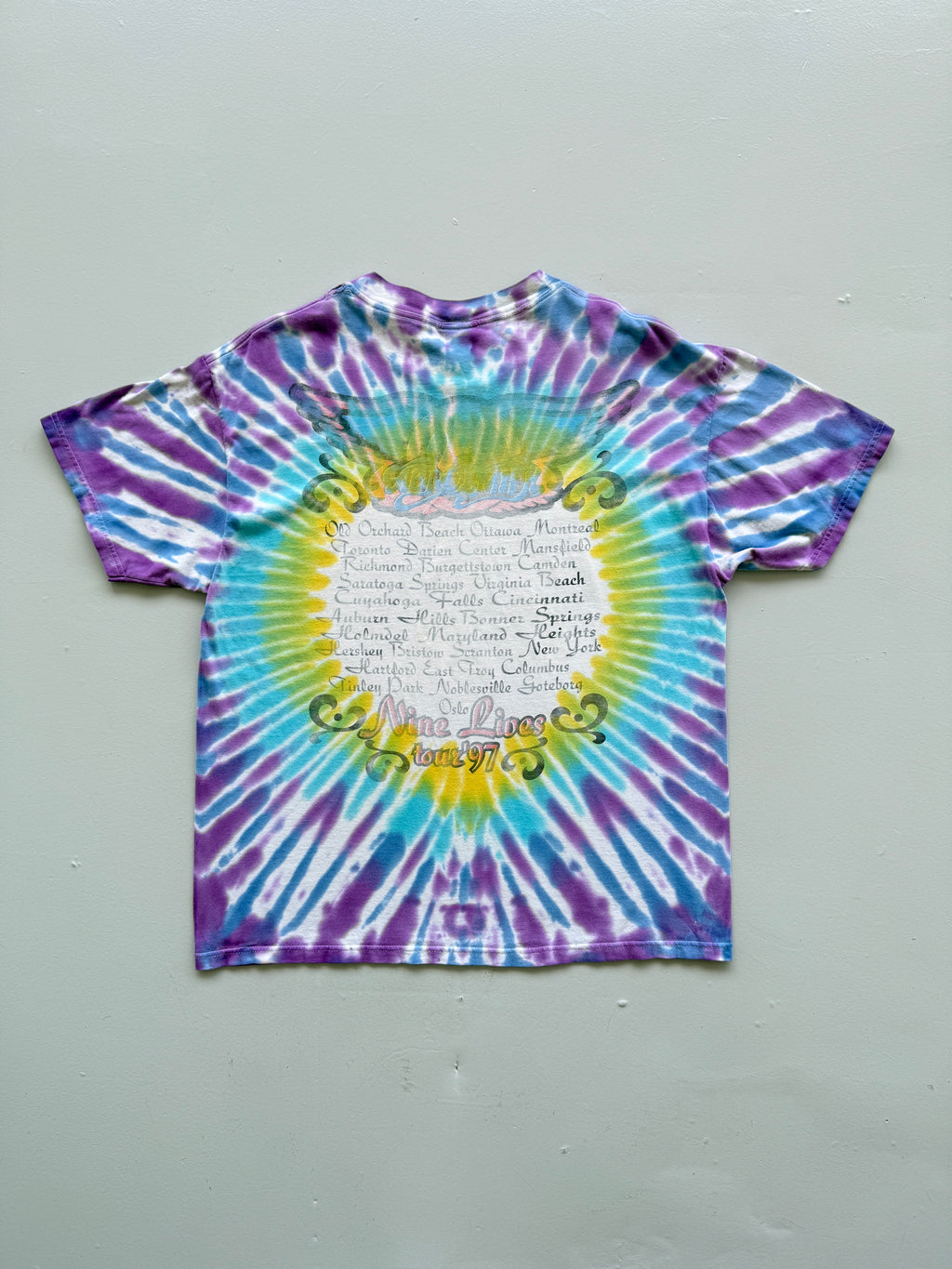 Blue Tie-Dye Aerosmith 90's Vintage Graphic Band T-Shirt - XL
