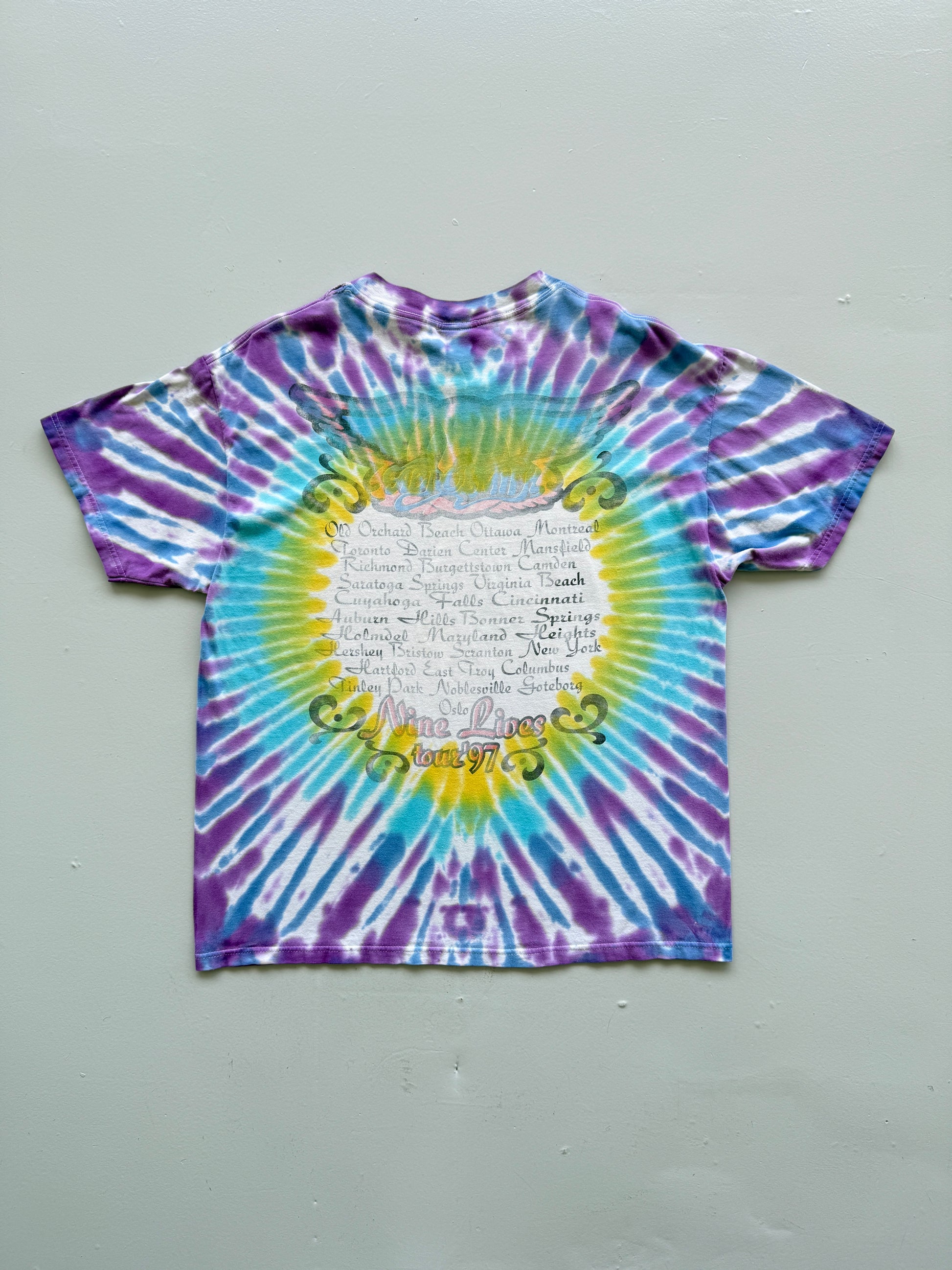 Blue Tie-Dye Aerosmith 90's Vintage Graphic Band T-Shirt - XL