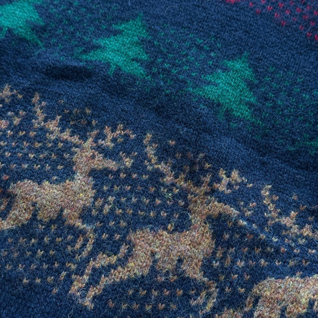 Navy Blue Brooks Brothers Woollen 90's Vintage Christmas Pattern Knit Jumper - Womens 10