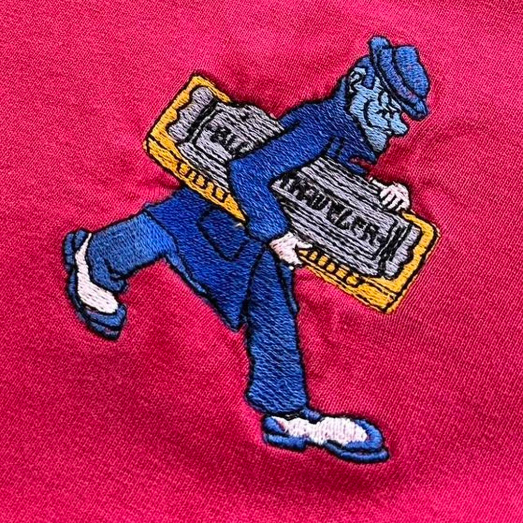 Embroidered Red/Pink Harmonica 90s Vintage T-shirt - Medium