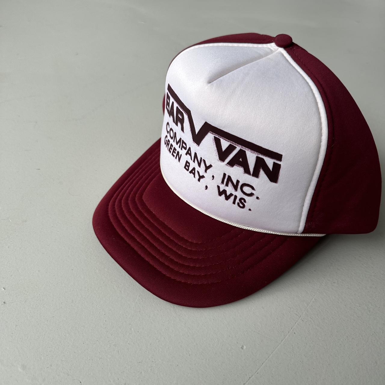 Burgundy Red Bar V Van Mesh and Foam Trucker SnapBack Cap
