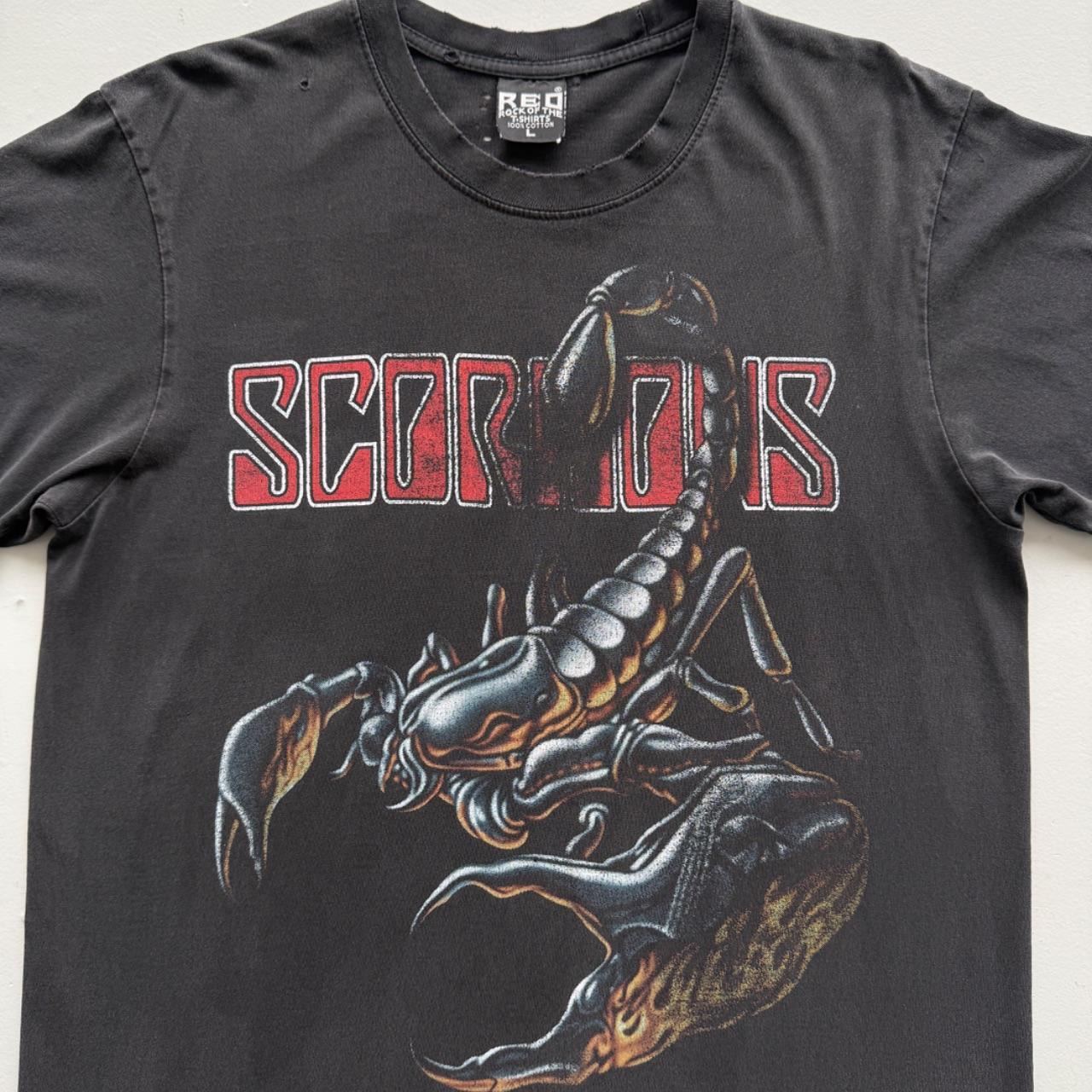 Black Heavy Metal Scorpions 90s Vintage Graphic T-Shirt - Large