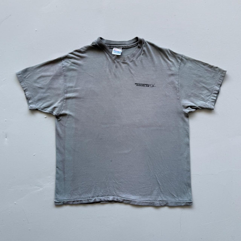 Blue Grey Overdyed Huntington Beach 90's Graphic Vintage T-shirt - XL
