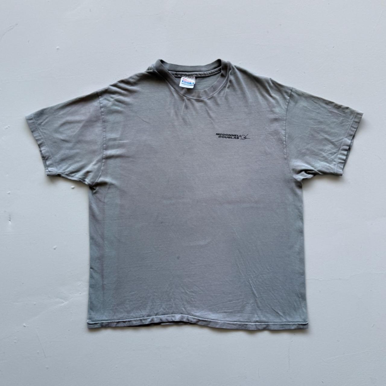 Blue Grey Overdyed Huntington Beach 90's Graphic Vintage T-shirt - XL