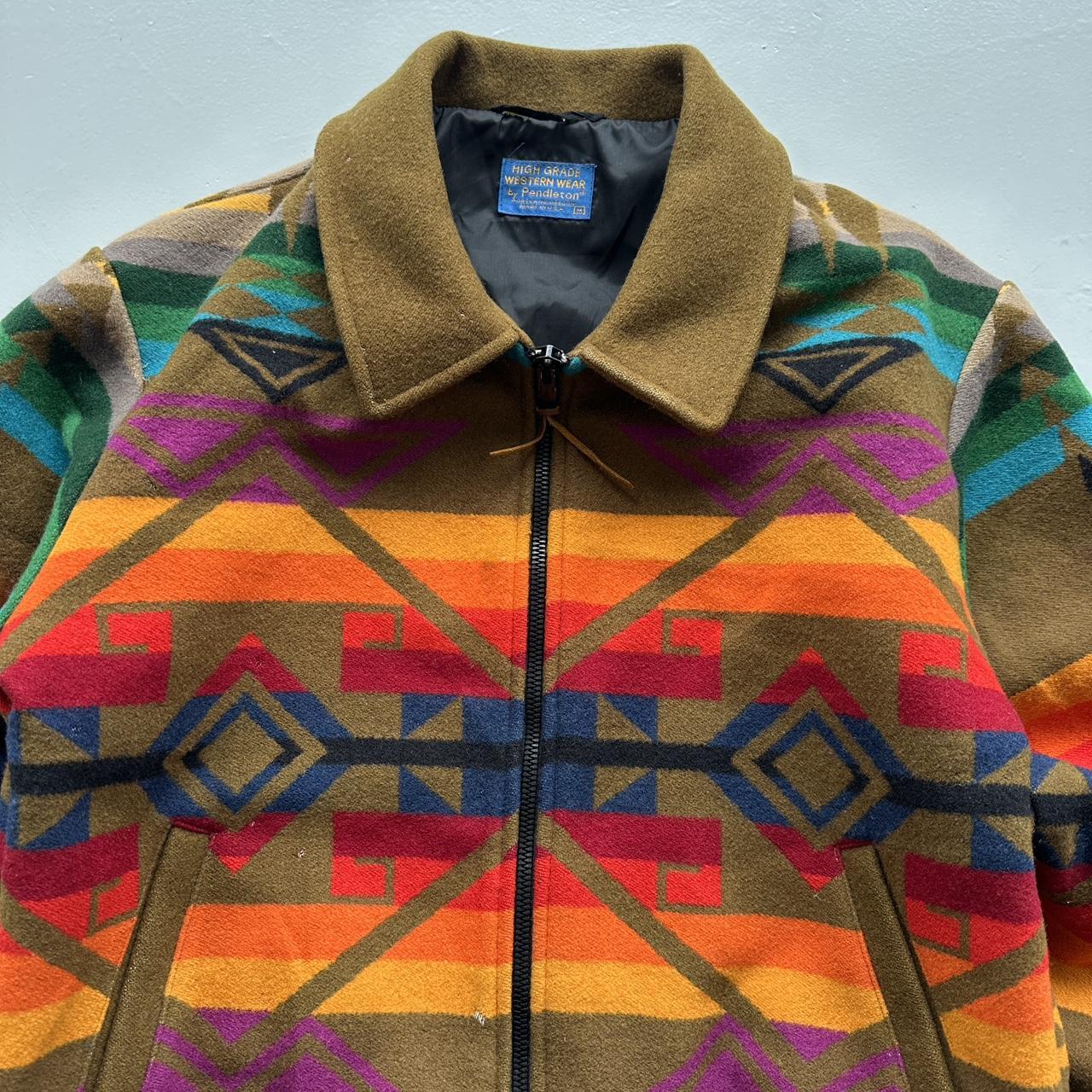Brown Pendleton High Grade Western Wear Zip-Up Jacket - Medium