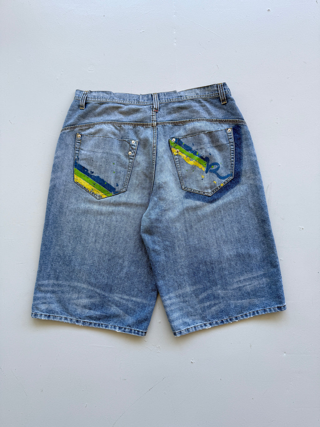 Light Blue Rocawear 00's Vintage Y2K Baggy Hip Hop Denim Shorts - W38 x L14