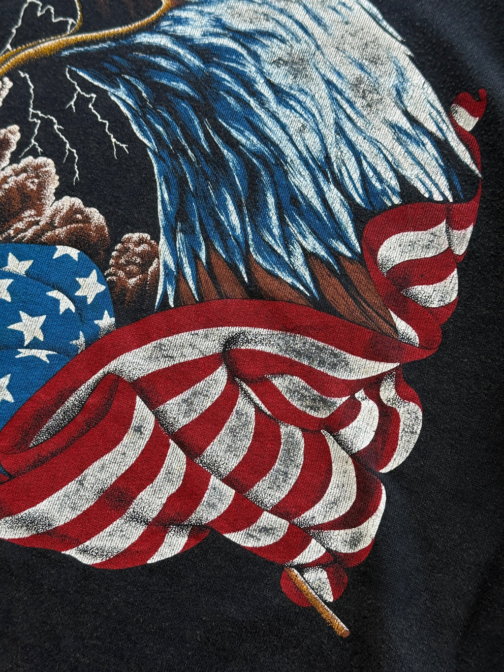 American Eagle Bald Eagle USA Flag 90's Vintage Graphic Sweatshirt - Medium